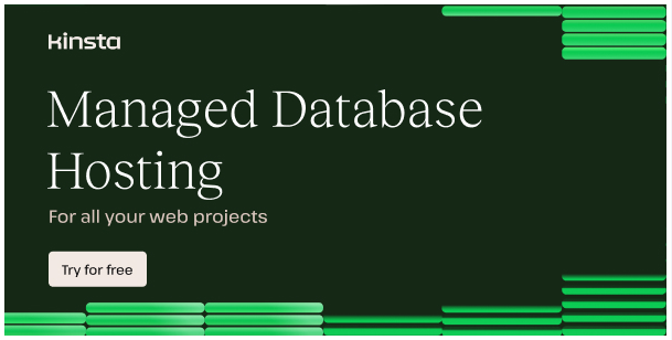 containerized database management system integrated into the MyKinsta dashboard