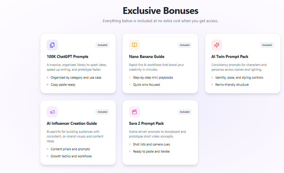 bonuses of imagined prompts