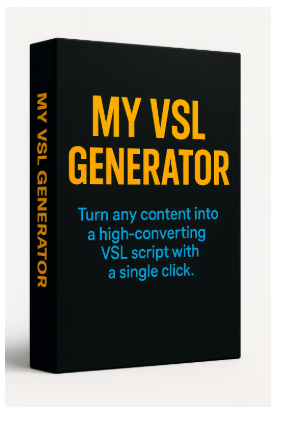 My VSL Generator system turns any sales page, eBook, report, or article into high-impact video scripts and slides in seconds.