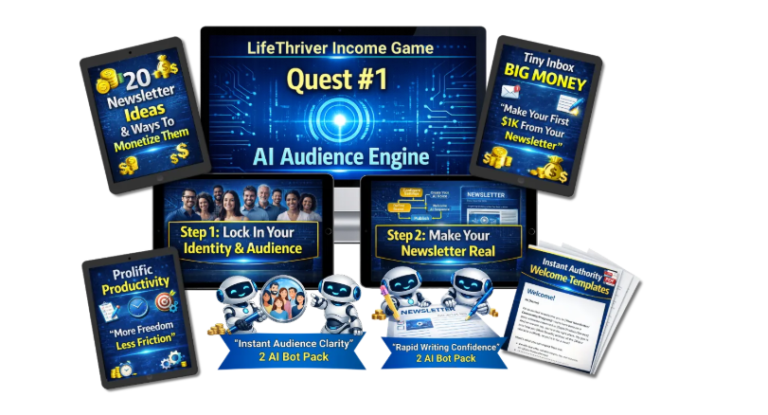 A complete audience-to-income system wrapped like a game (so people actually finish) ... powered by custom GPT packs + plug-and-play templates and Done-With-You setup for fast, predictable results.